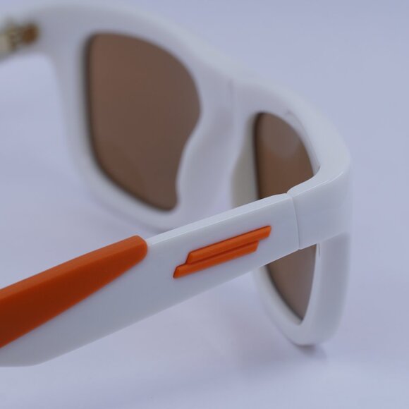 Bottega Veneta BV1233S 004 Sunglasses Ivory/Orange Square Frame, Brown Lenses - Picture 5 of 11